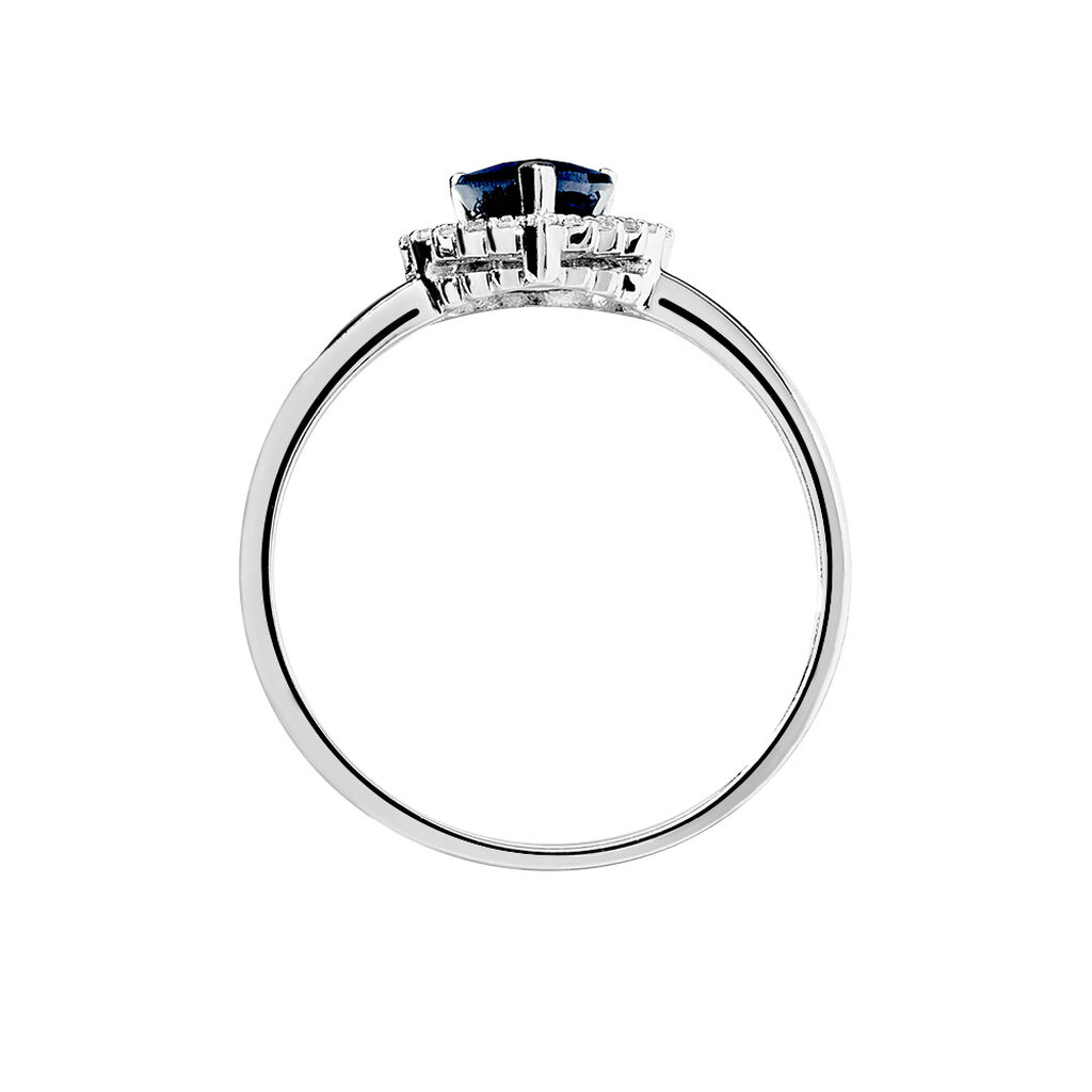 Bague Or Blanc Saphir Et Diamant