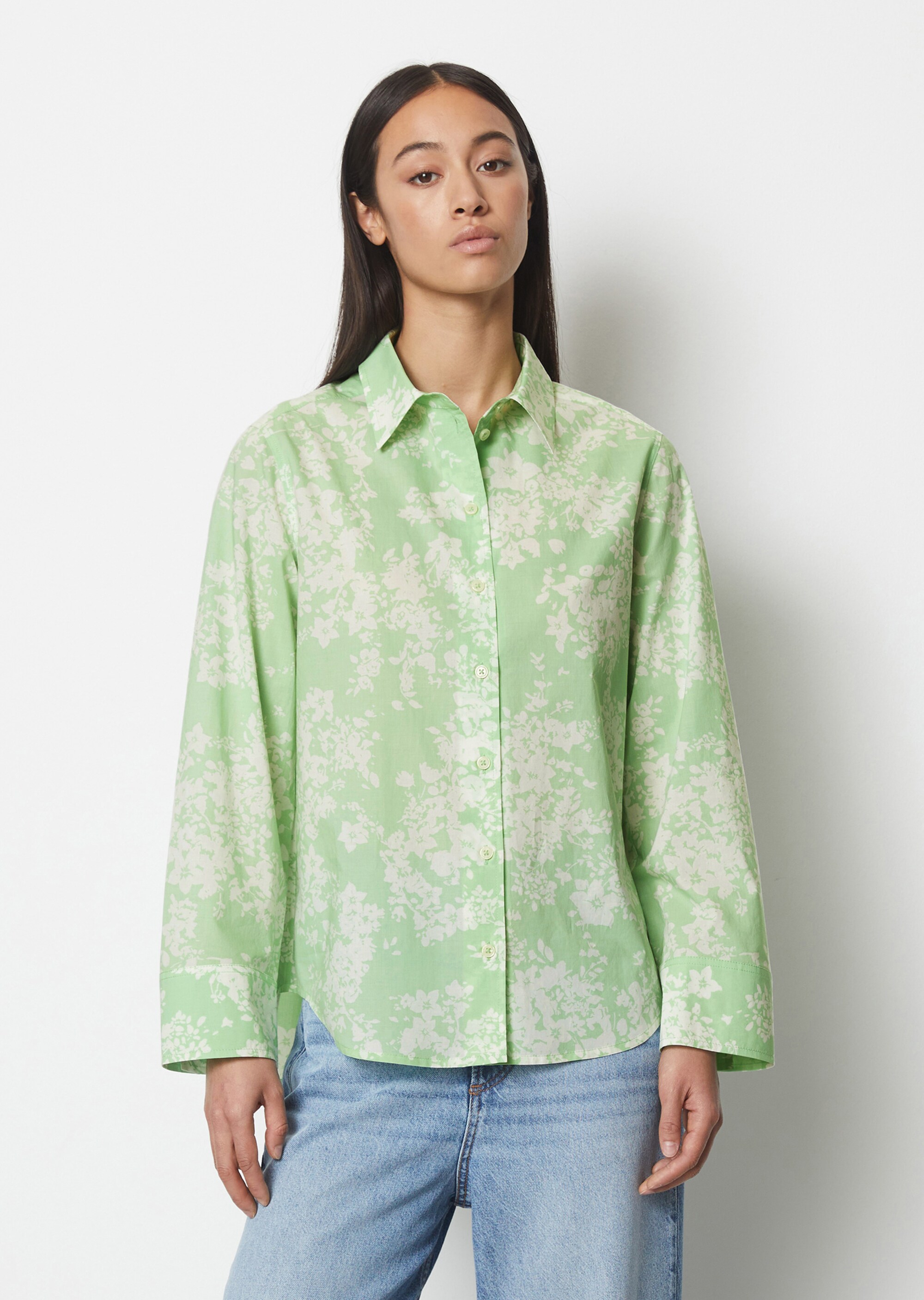 Bluse A-Shape aus Papertouch-Popeline
