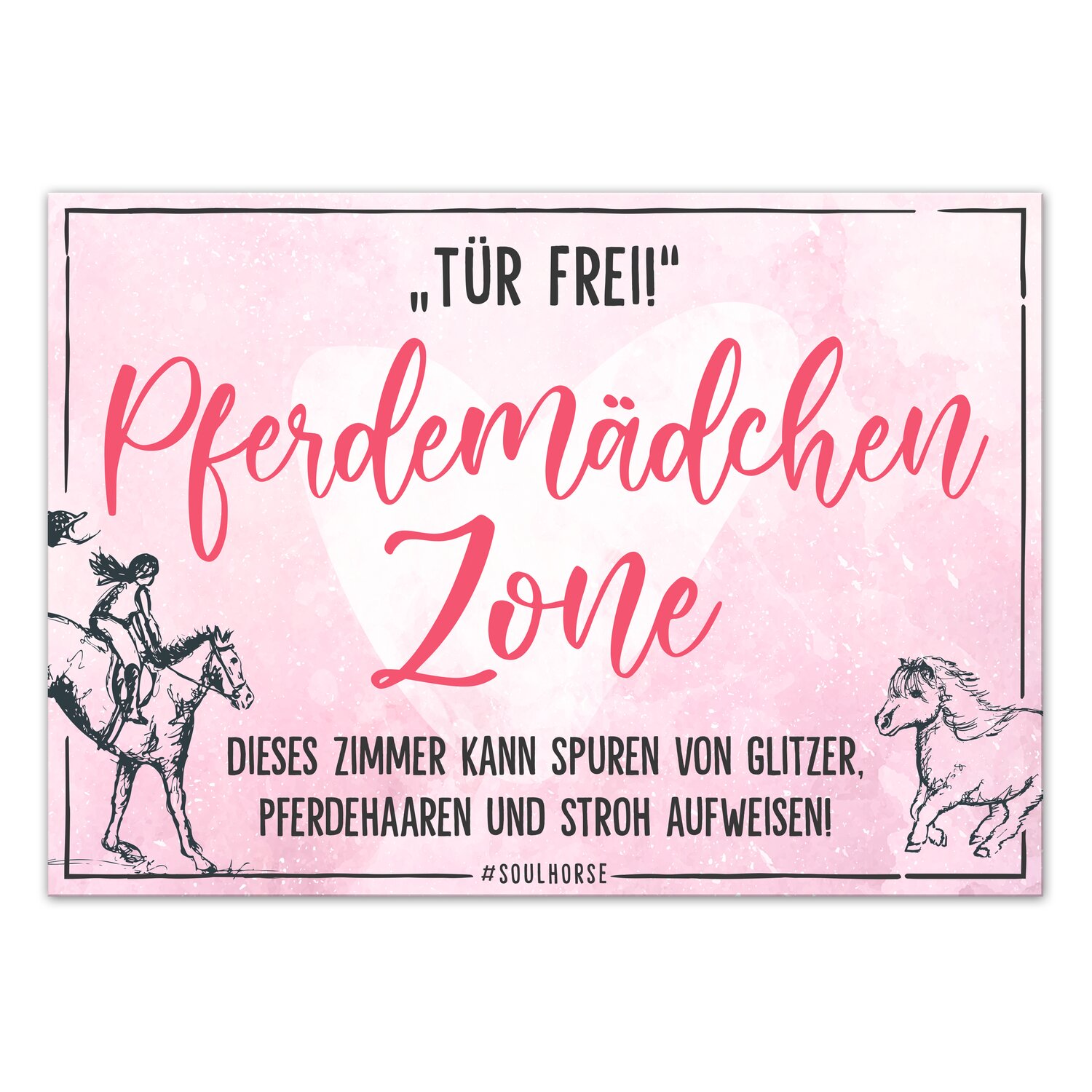 Soulhorse Dekoschild  - Pferdemädchen - A4