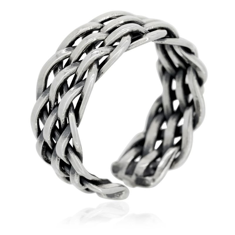 Bague ajustable Homme Argent 