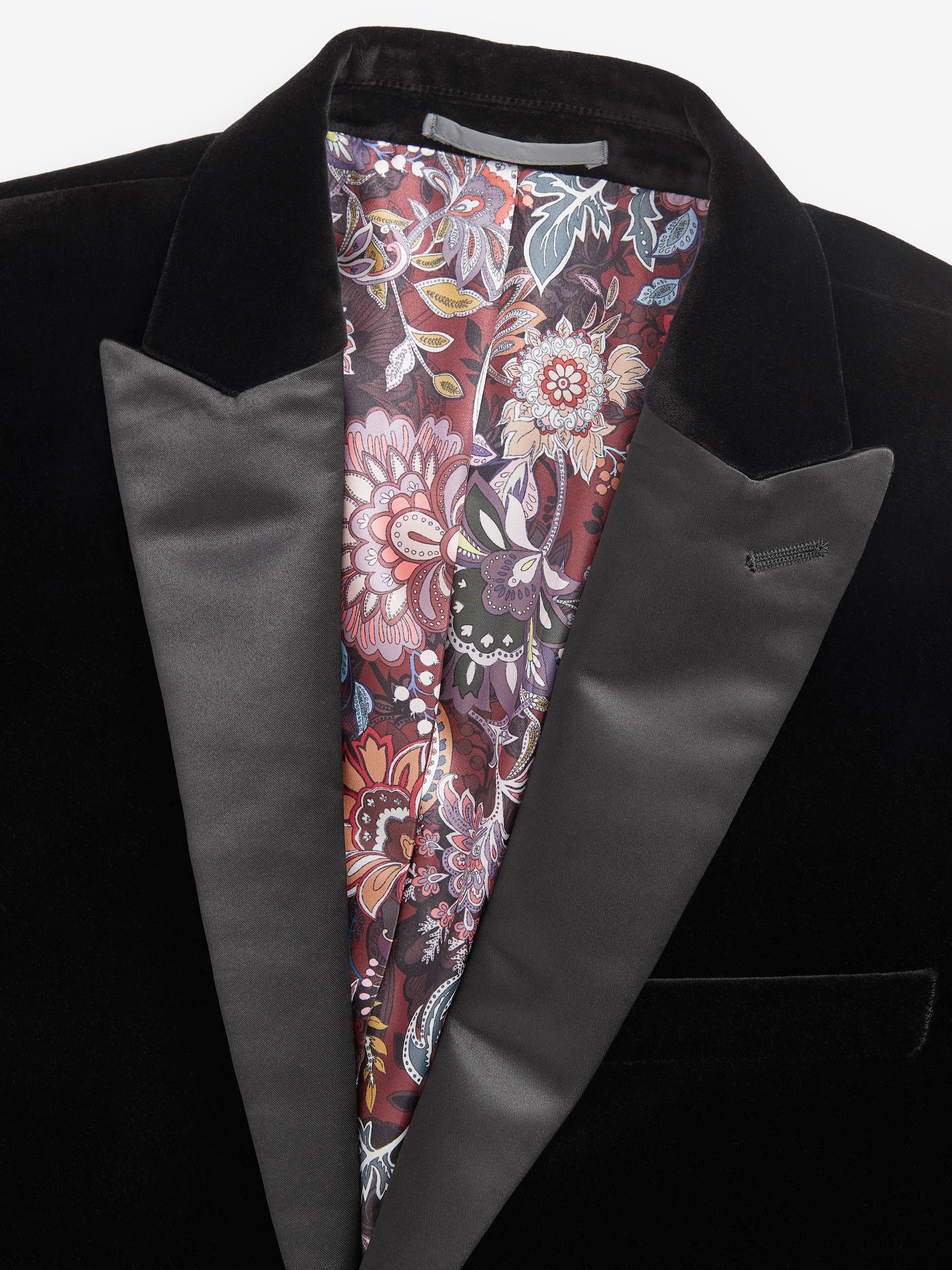 Zwart - Slim Fit - Signature Pontoglio Italiaanse fluwelen blazer
