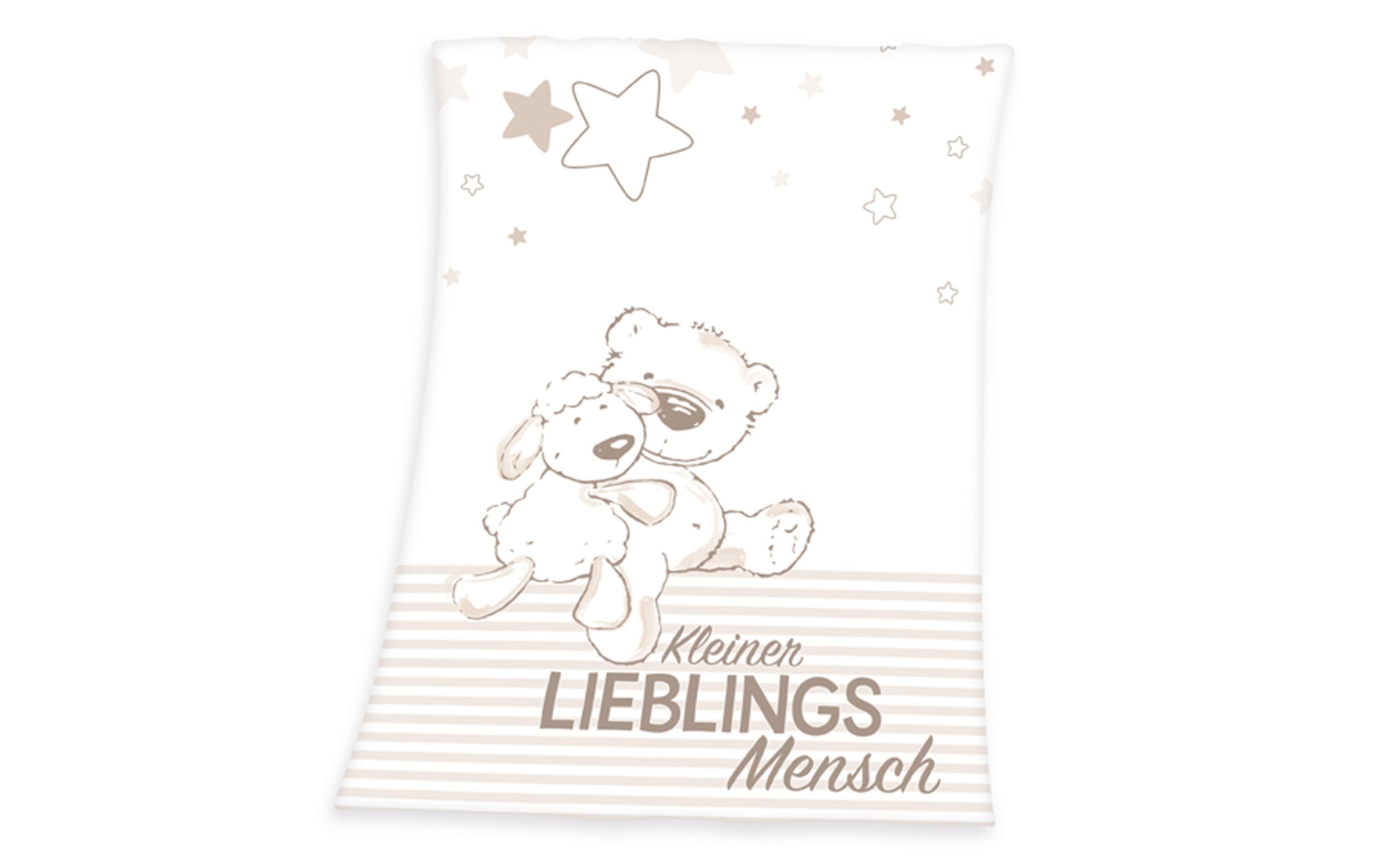 Kuscheldecke Lieblingsmensch 75 x 100 cmMicrofaser-Flauschdecke für Babys