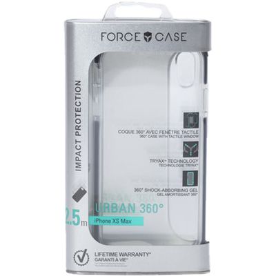 Force Case Urban 360° - coque intégrale de protection pour iPhone XS MAX - transparent/gris foncé