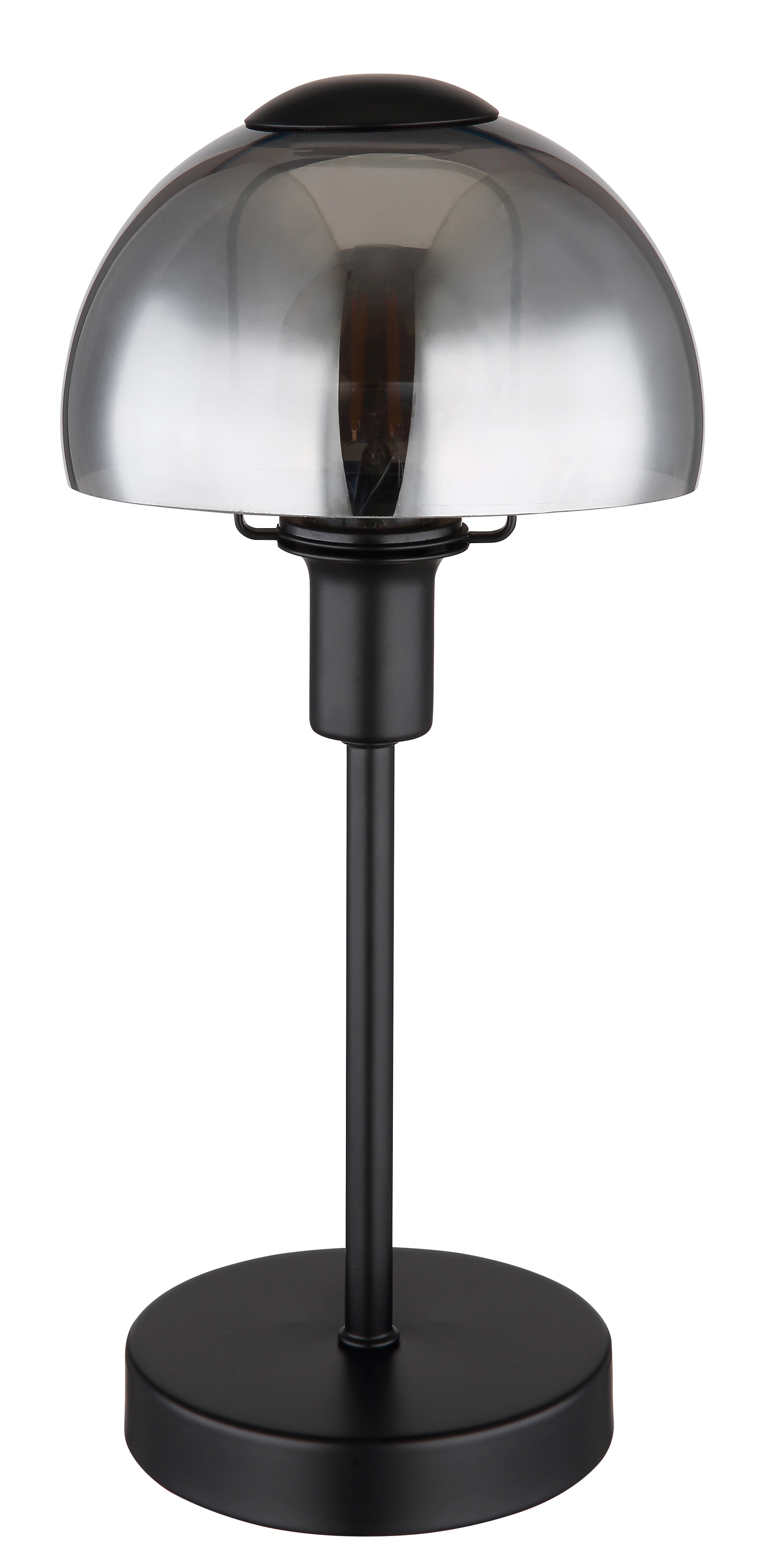 GLOBO Retrofit Tischlampe KOKKINI schwarz-goldfarbig /rauchfarbig