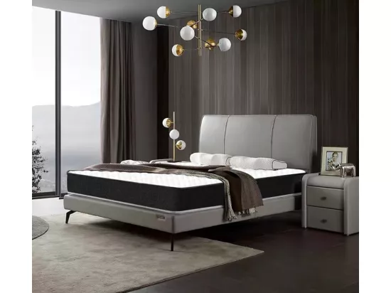 Europe Luxe Matelas 140x190 Mousse Memo - épaisseur 15cm - zones de confort mousse adaptative - Noir