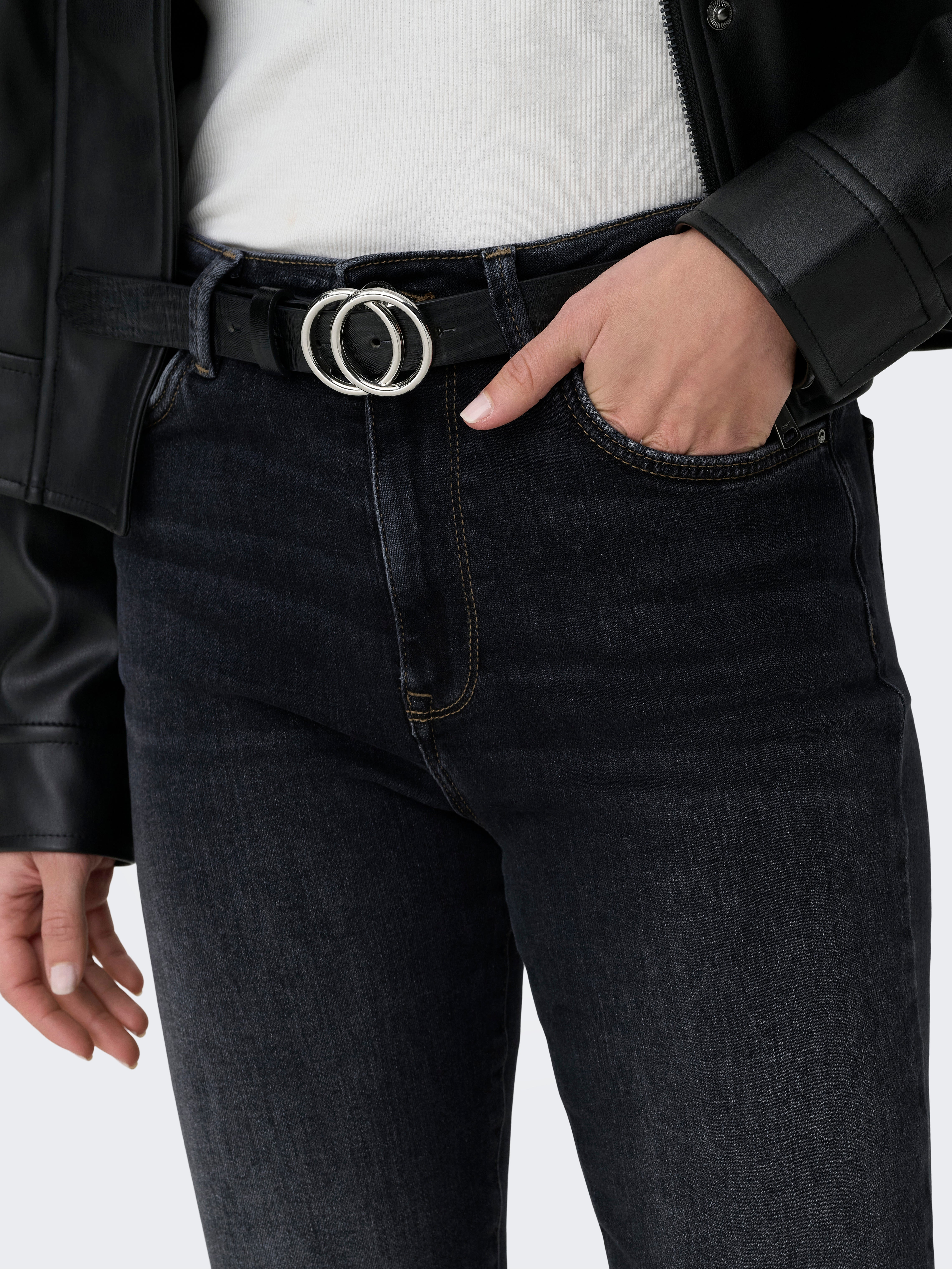 ONLEMILY Hohe Taille Gerade geschnitten Jeans Washed Black