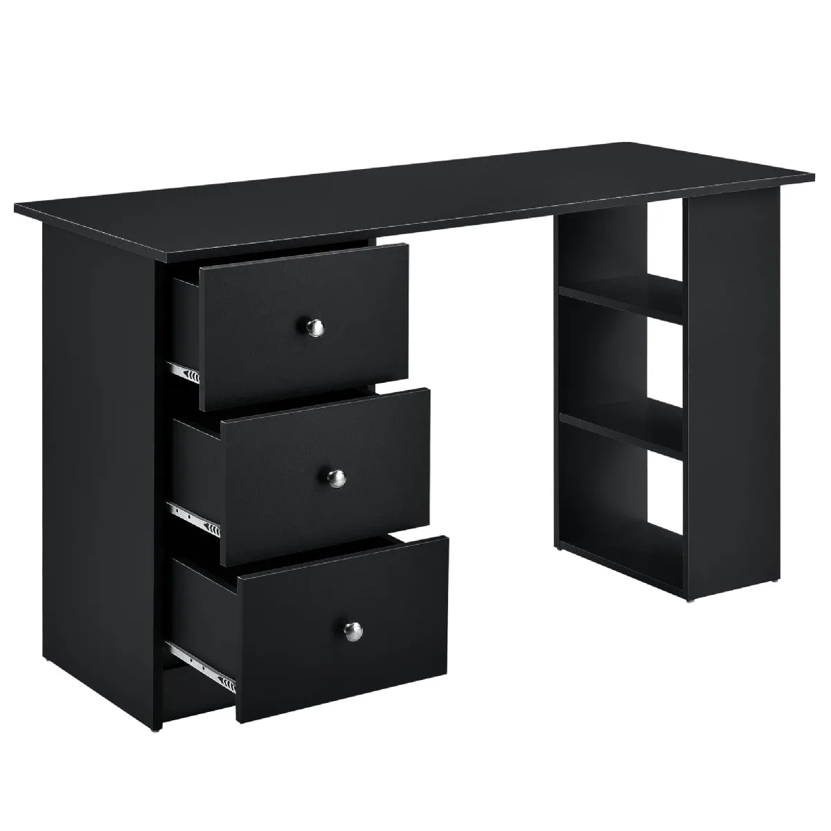 Helloshop26 Bureau noir bois mélaminé - 120 cm