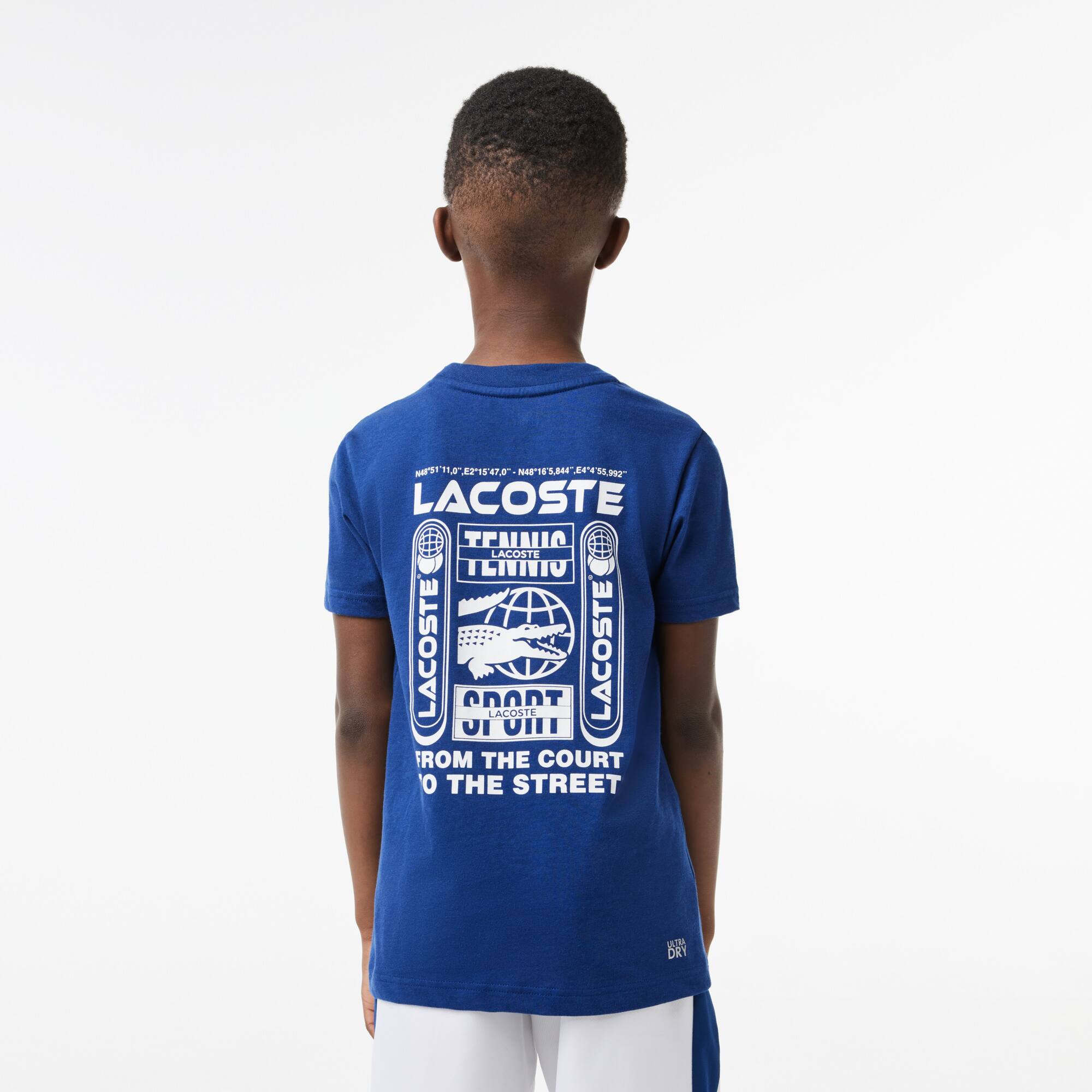 LACOSTE Baumwoll-Jersey Tennis T-Shirt T-Shirts & Hemden - Blau - Lacoste - Jungen