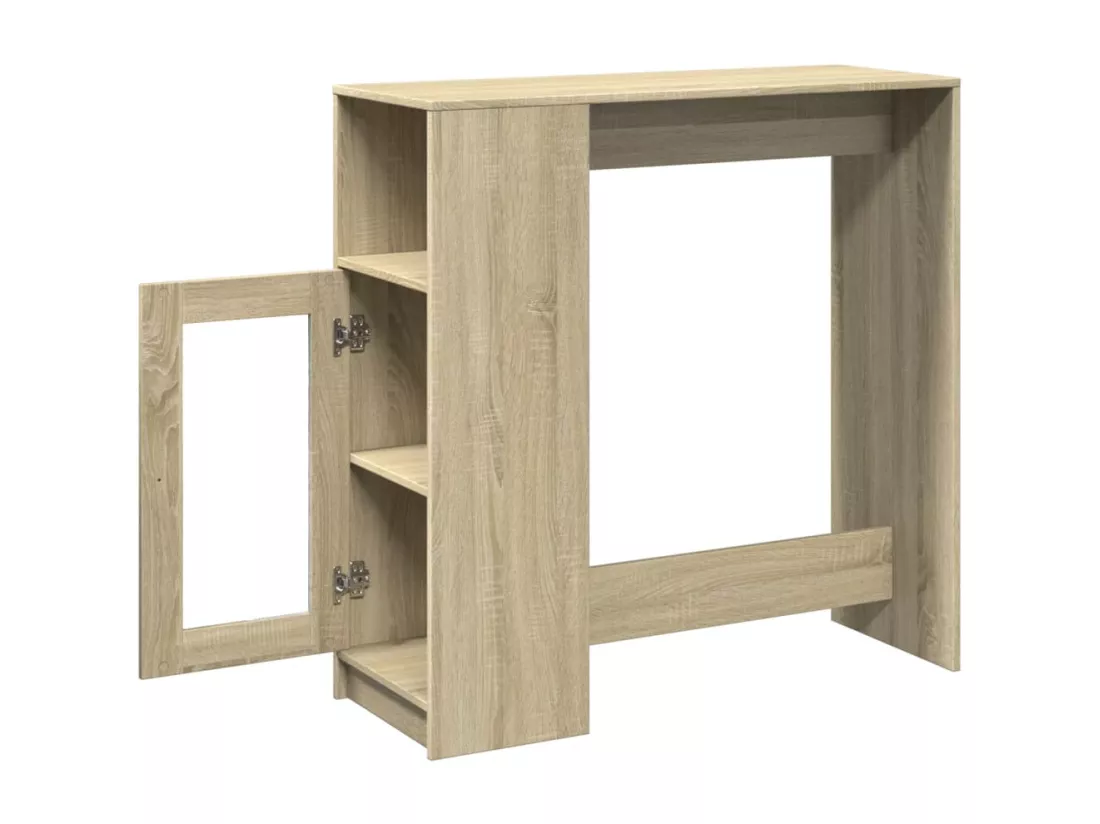 Table de bar avec étagères chêne sonoma bois d'ingénierie