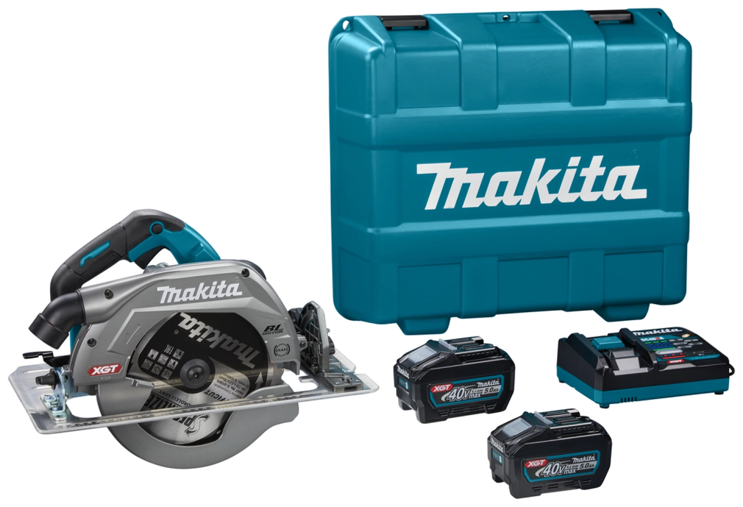 Makita HS010GT201 40V Max Li-Ion Accu Cirkelzaag set (2x 5,0Ah) in koffer - 235mm - koolborstelloos