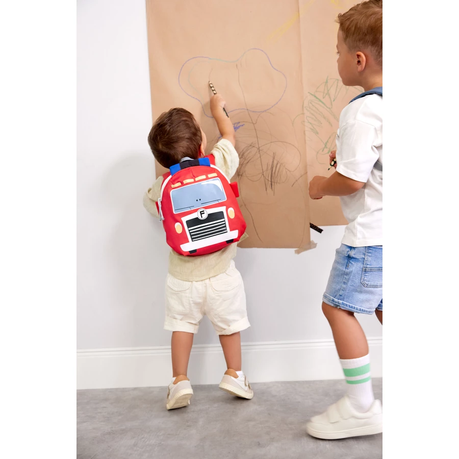 LÄSSIG Kindergartenrucksack Tiny Drivers - Feuerwehrauto, Rot