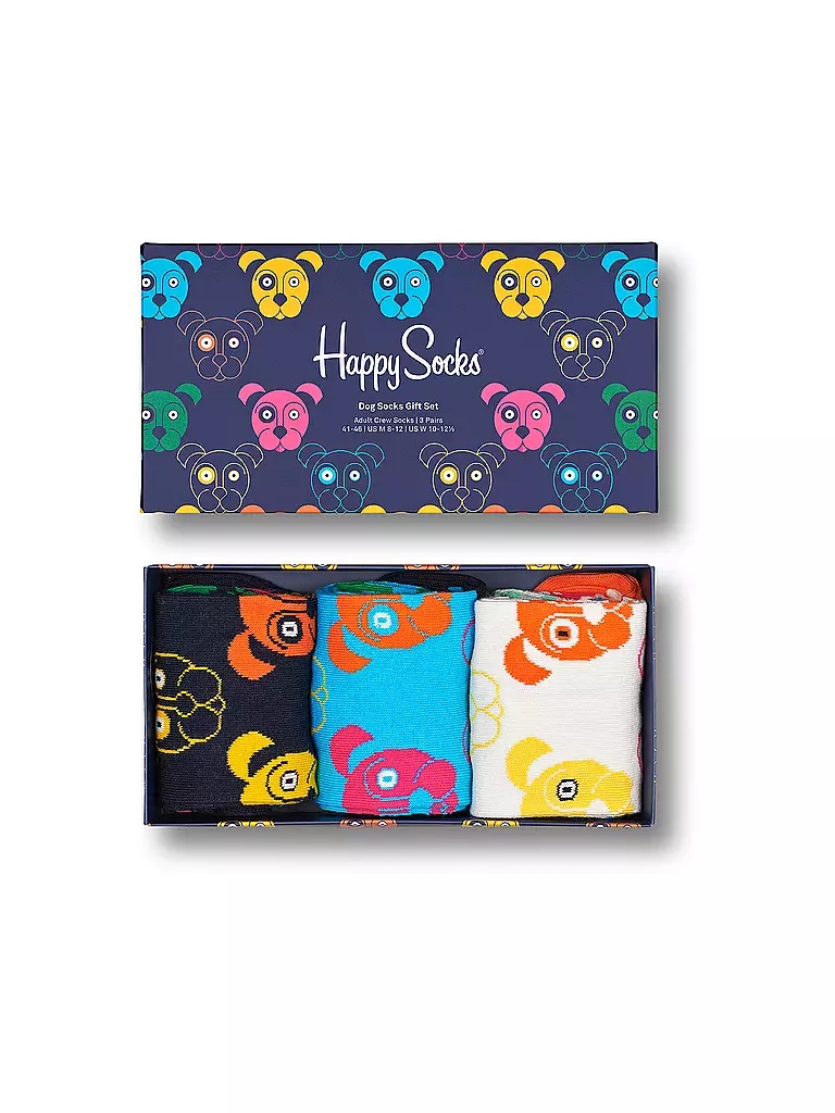 HAPPY SOCKS Damen Socken MIXED DOG SOCKS GIFT SET 36-40 3er Pkg multi bunt
