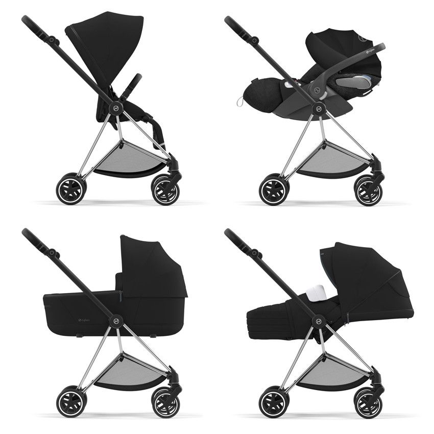 Châssis pour poussette Mios - Chrome Noir - Ecru