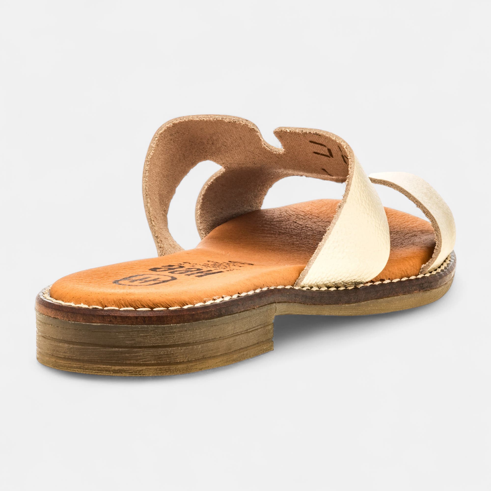 Mules Femme en cuir or
