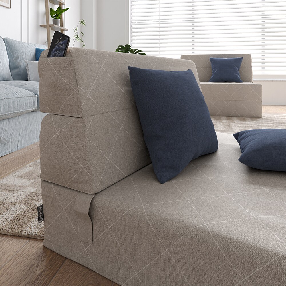 Vicco Sofa Lima Beige 100 cm mit Schlaffunktion