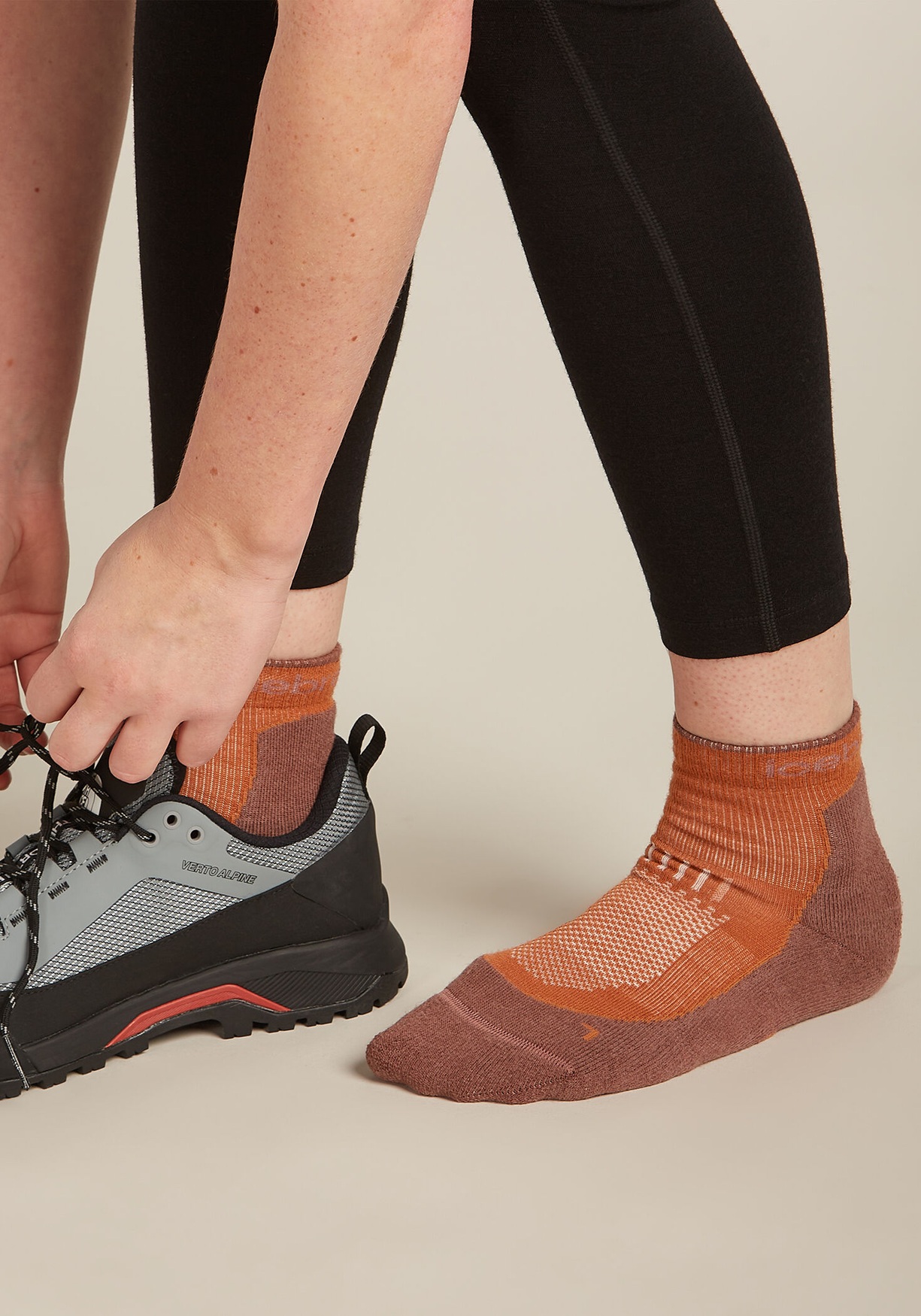 Icebreaker Damen-Wandersocken Hike  Light Mini Socks Dusty Clay/Carob