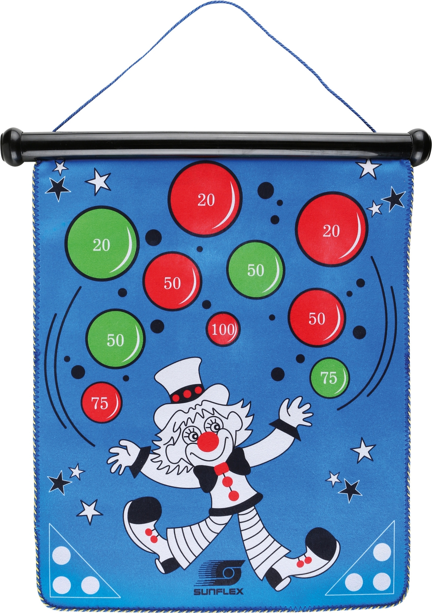 sunflex sport Circus magnetische Dartscheibe beidseitig bedruckt und 6 Pfeilen