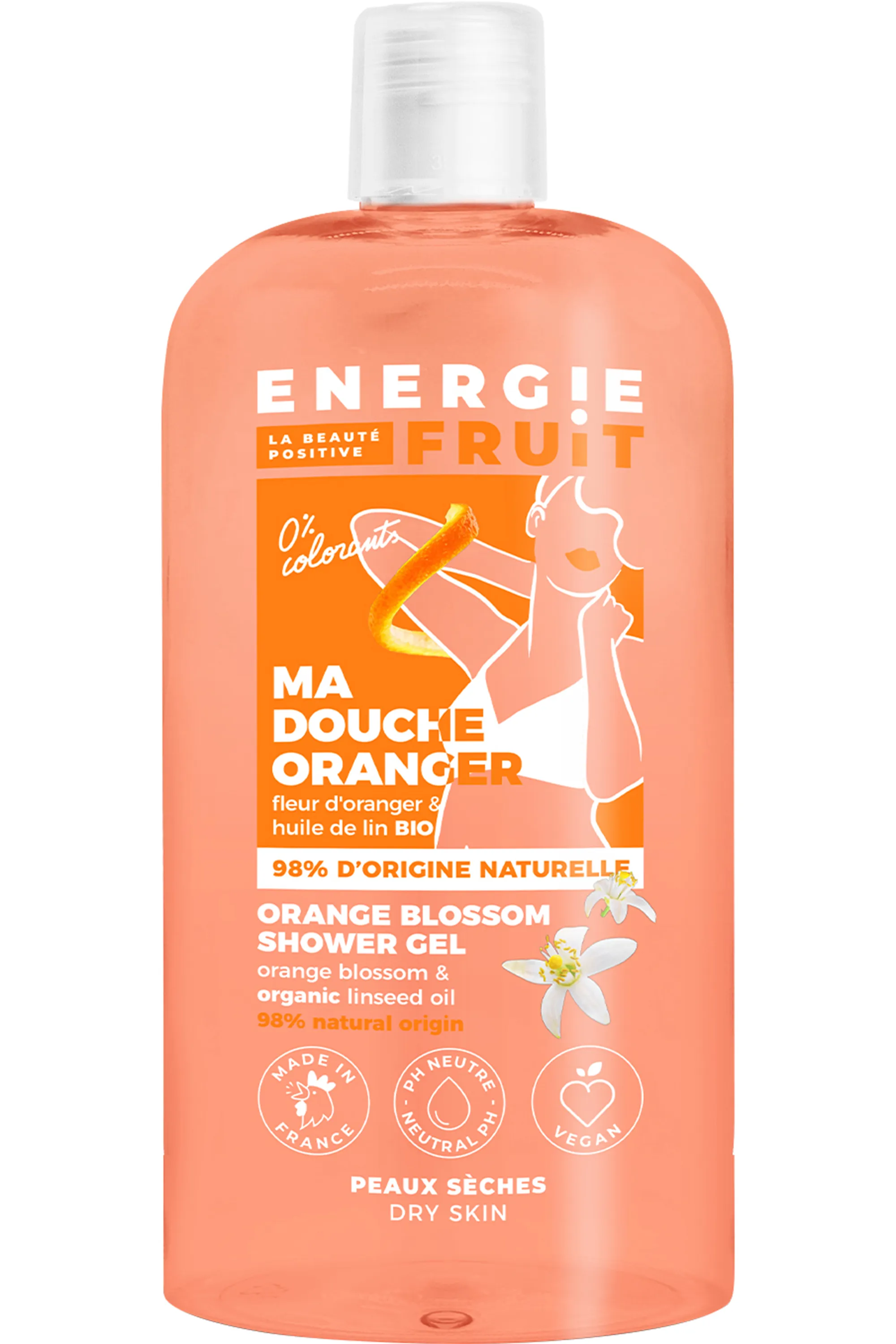Energie Fruit Gel douche fleur d’oranger & huile de lin-500 ml