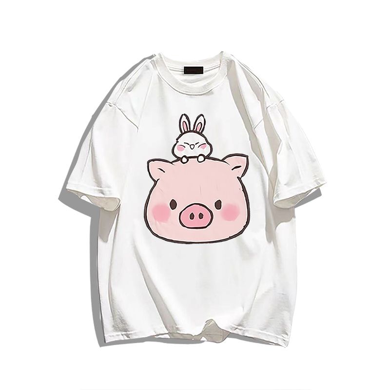 Kupyd - T-shirt met korte mouwen, ronde hals en varkensprint