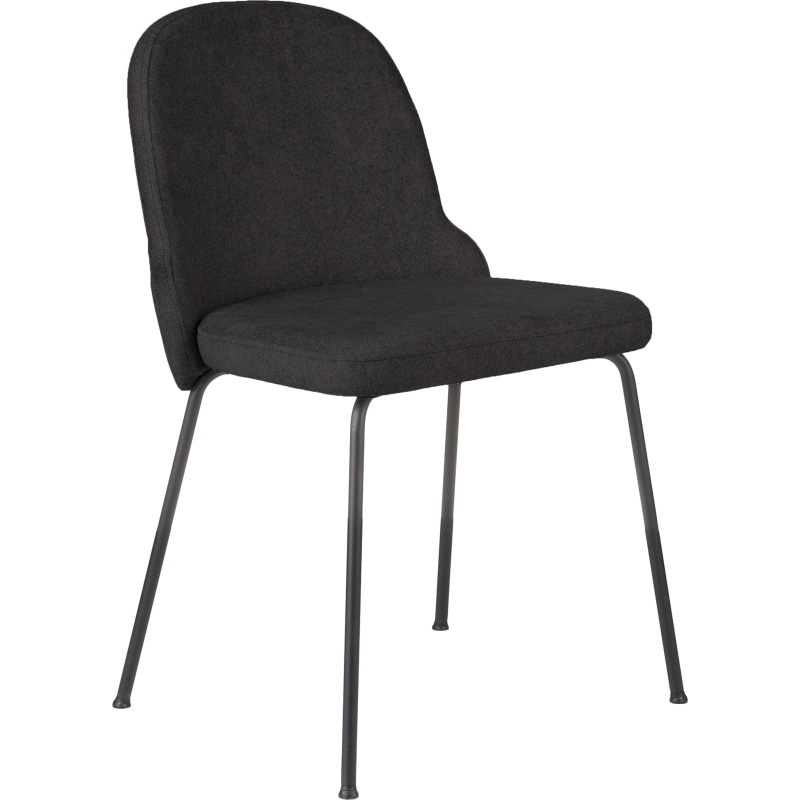Chaise  BELLA, velours, pieds noirs