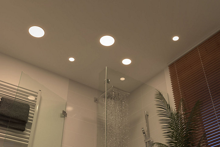 Panneau LED à encastrer Varifit Veluna 1900lm 17,5w IP44 ⌀18,5 cm blanc neutre Paulmann transparent