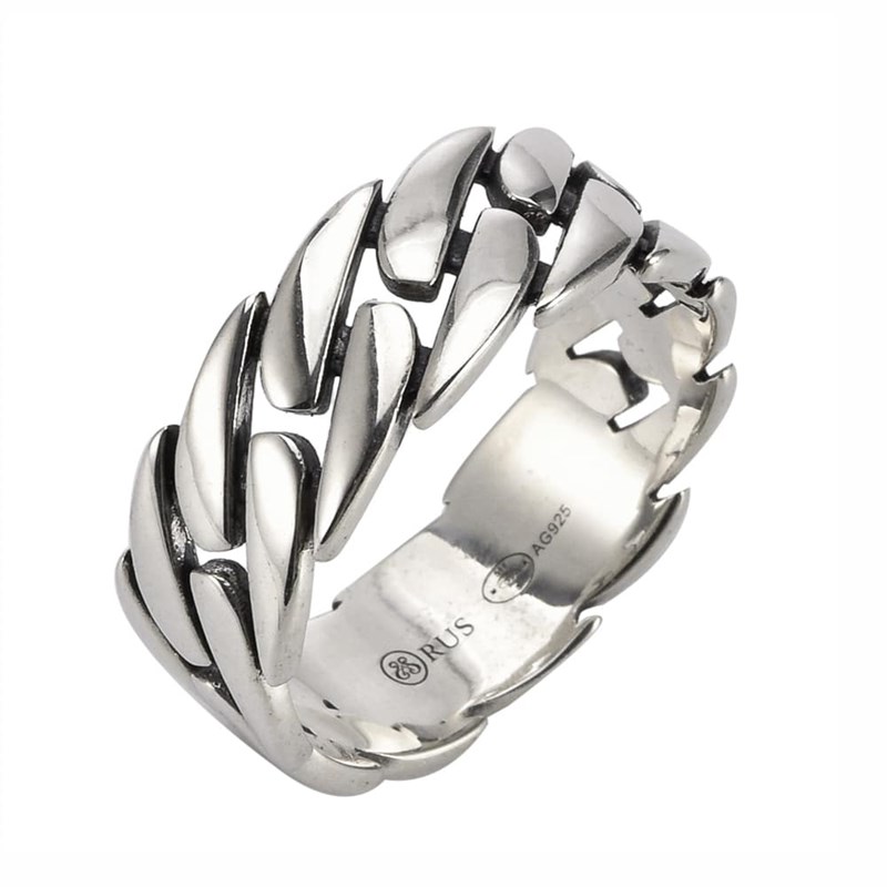 Bague Homme Argent Chaine Moderne