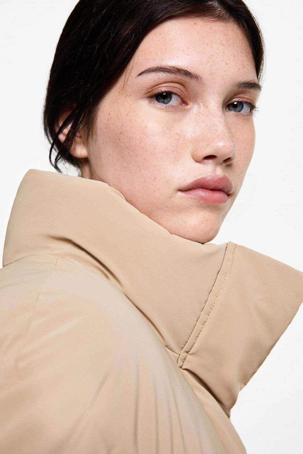 MANGO TEEN gewatteerde jas beige