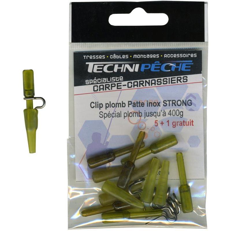 Clip Plomb Technipêche Patte Inox Strong - Par 6
