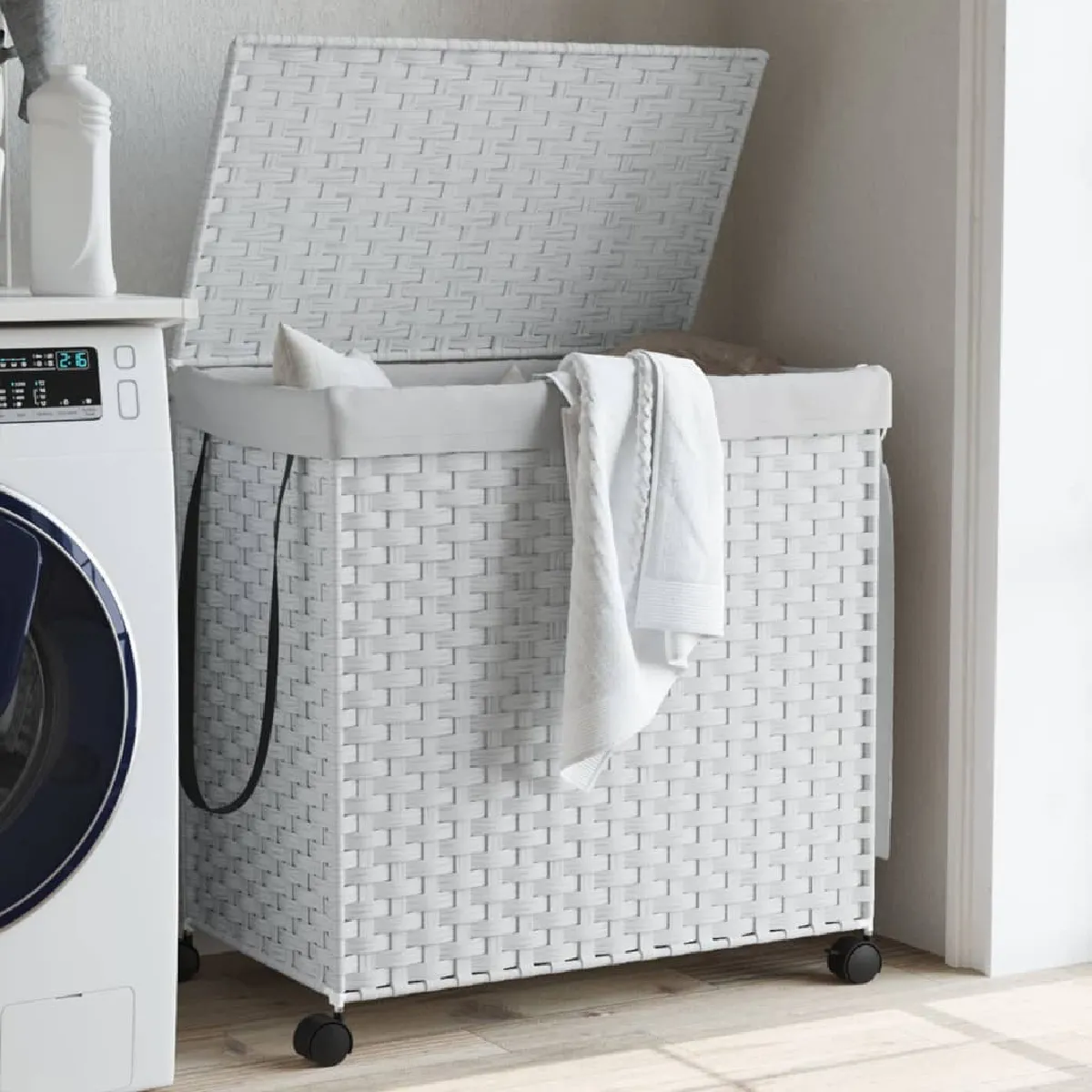 VidaXL Panier à Linge - Blanc