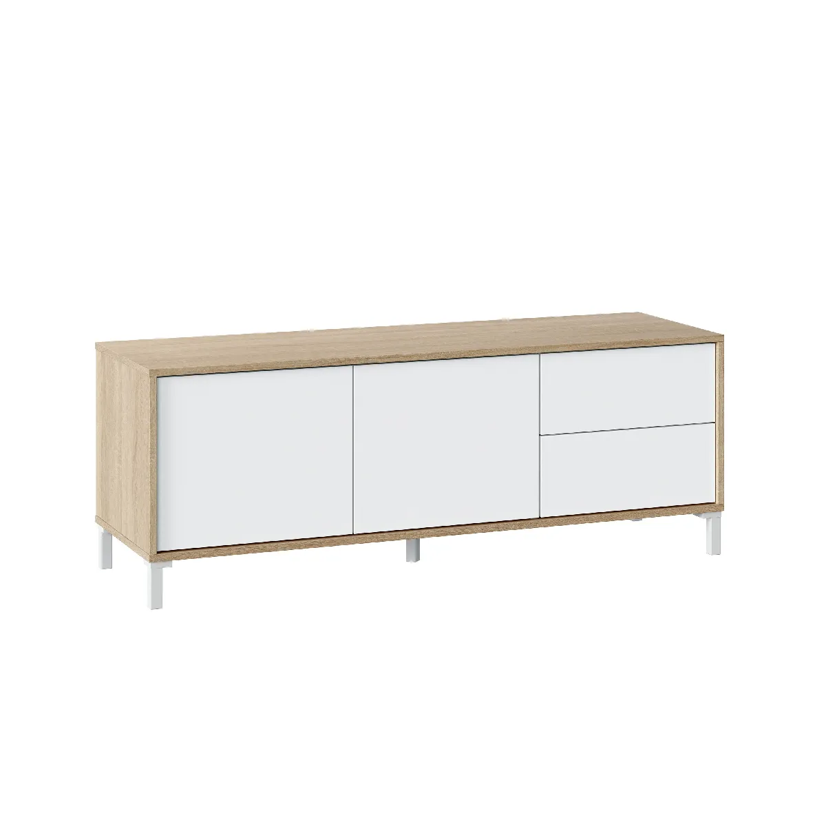 Alter Meuble TV Chêne et Blanc