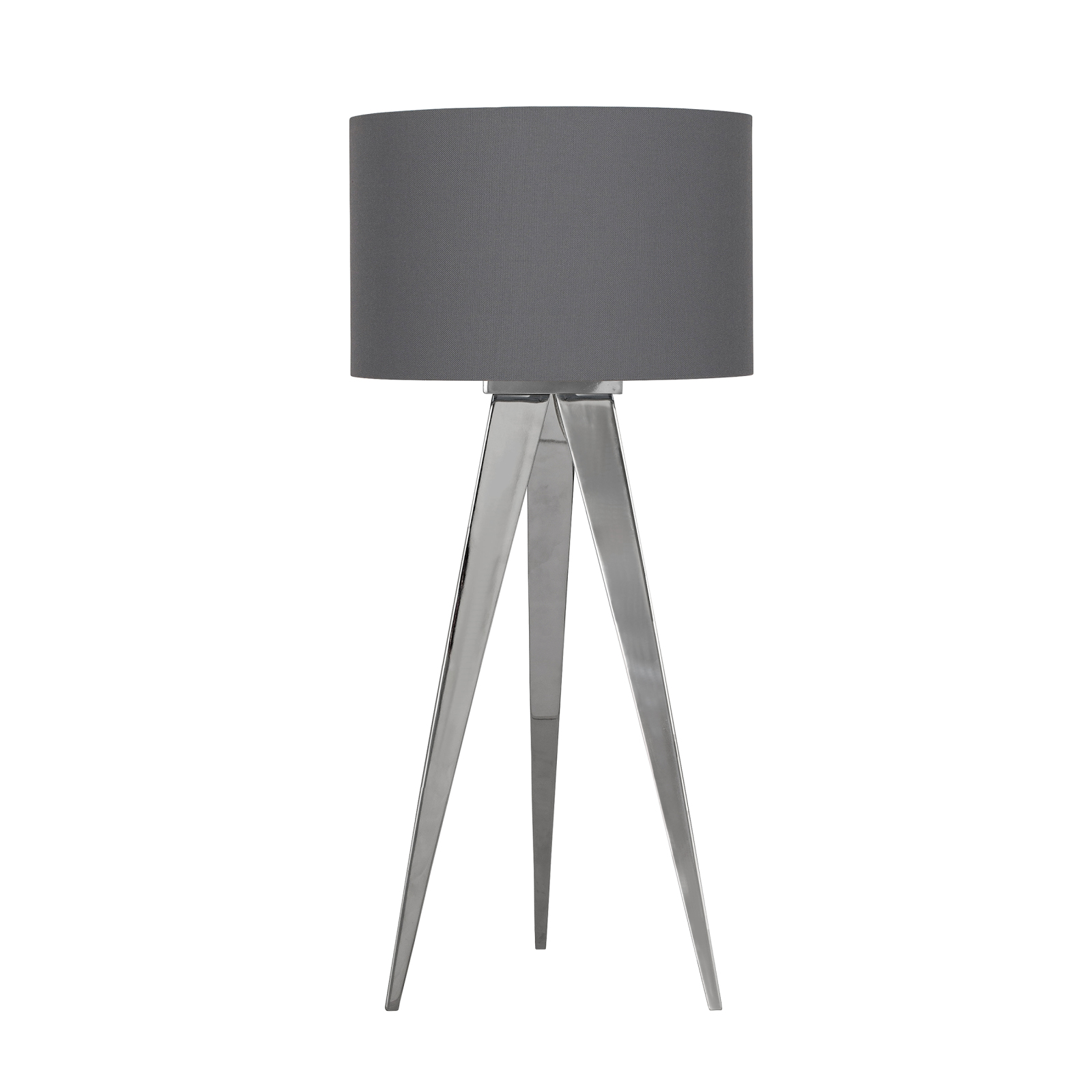 Hockerleuchte TRIPOD - grau-chromfarben - 61,5 cm