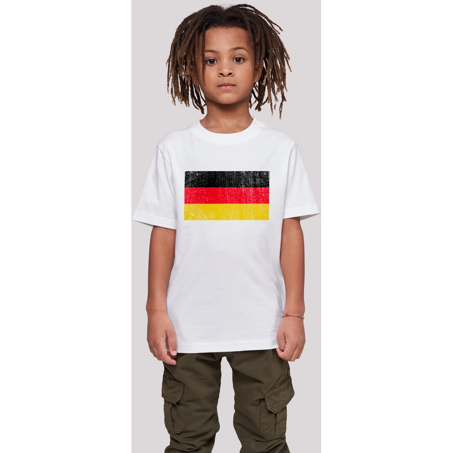 F4NT4STIC T-Shirt Germany Deutschland Flagge distressed weiß