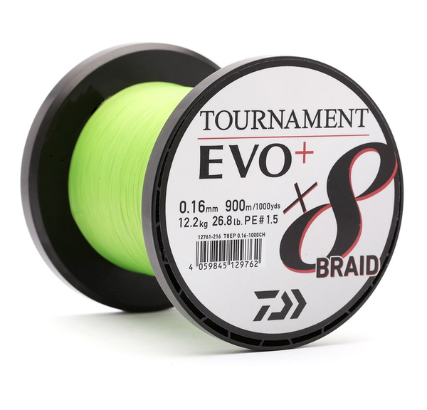 Daiwa Tournament x8 EVO  Gevlochten Lijn Chartreuse 900m