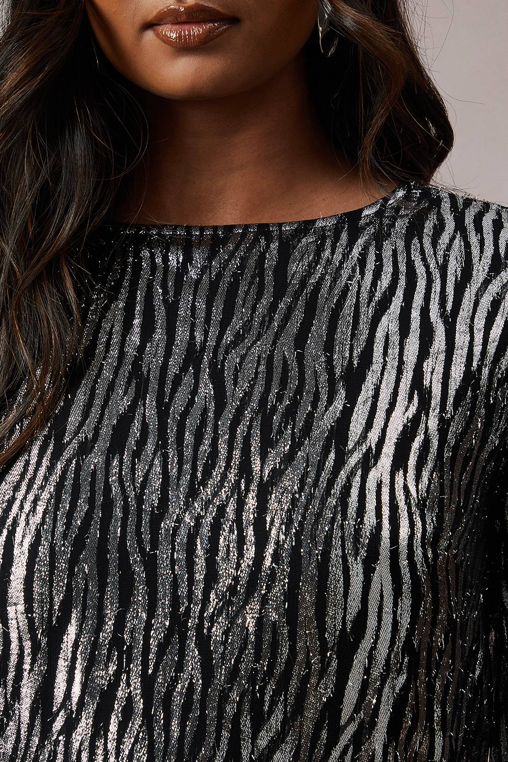 Oasis Robe Mini Métallisée Zèbre d'Occasion