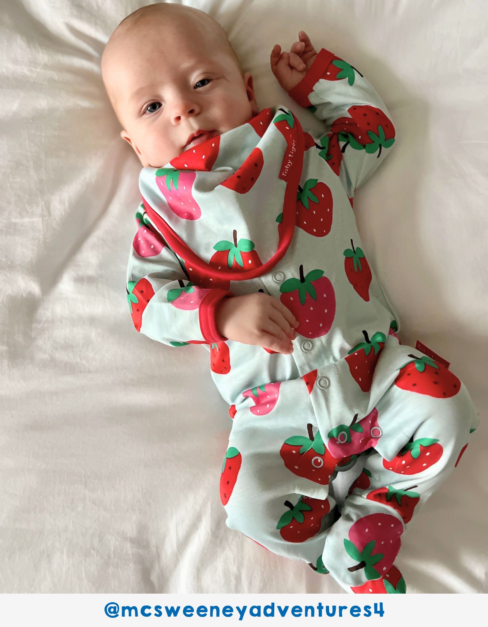 Toby Tiger Geschenkset Baby mit Erdbeer-Druck