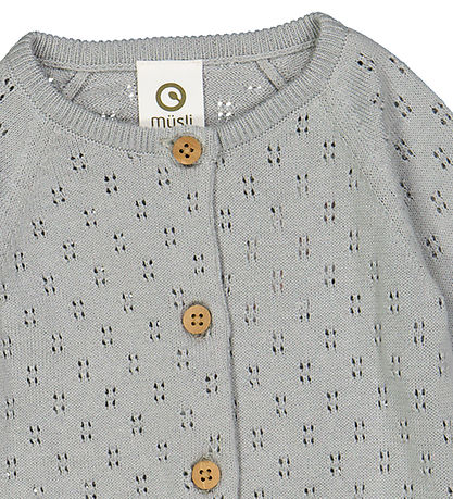 M?Slå Cardigan - Strik - Pointelle - Jasmin Blue