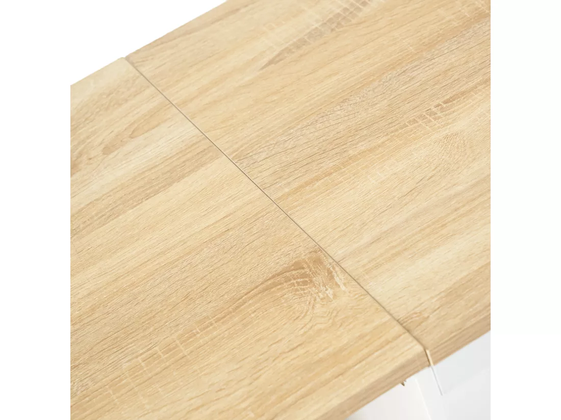 Bureau moderne avec cinq étagères blanc et bois de chêne WEEKS B