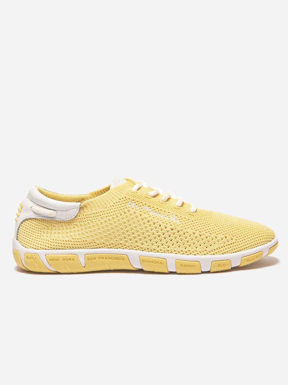 Tennis Femme Confort Textile Recyclé Jaune