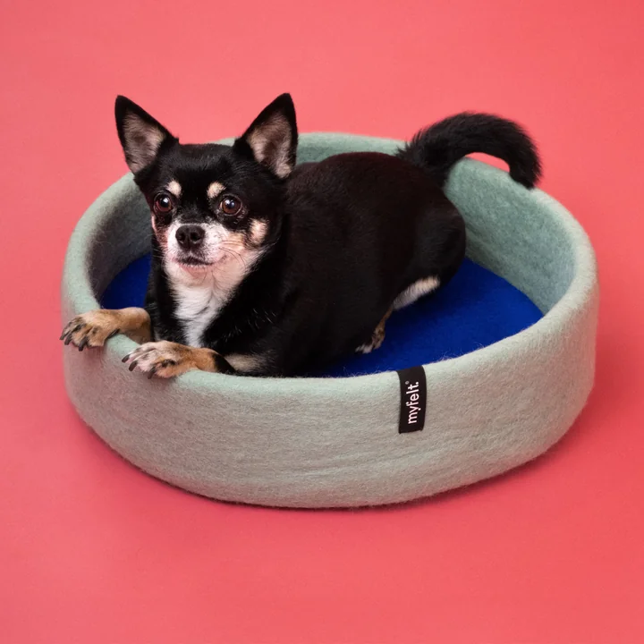 myfelt - Fine Hundekorb Ø 40 cm, Inlay rotorange