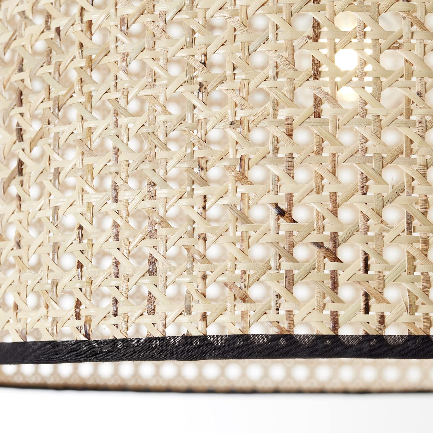 Lightbox Bogenstehlampe im Nature Stil | Boho Standleuchte mit Rattan Schirm & Teleskoparm & schwenkbarem Kopf | ideal für Wohnzimmer | 2 m Höhe | E27 Fassung | aus Metall/Rattan in Hellbraun/Schwarz