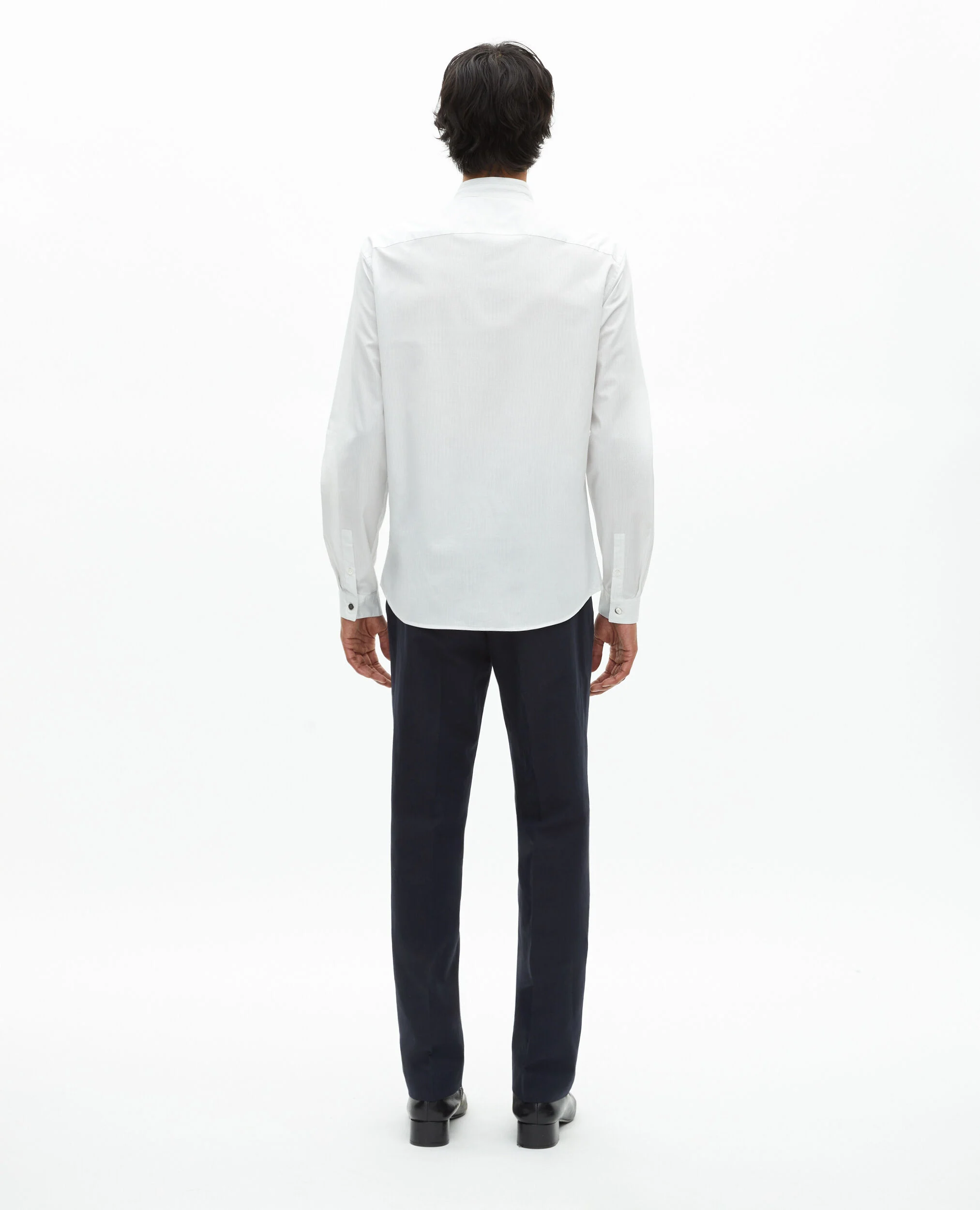 Chemise formelle col officier blanche