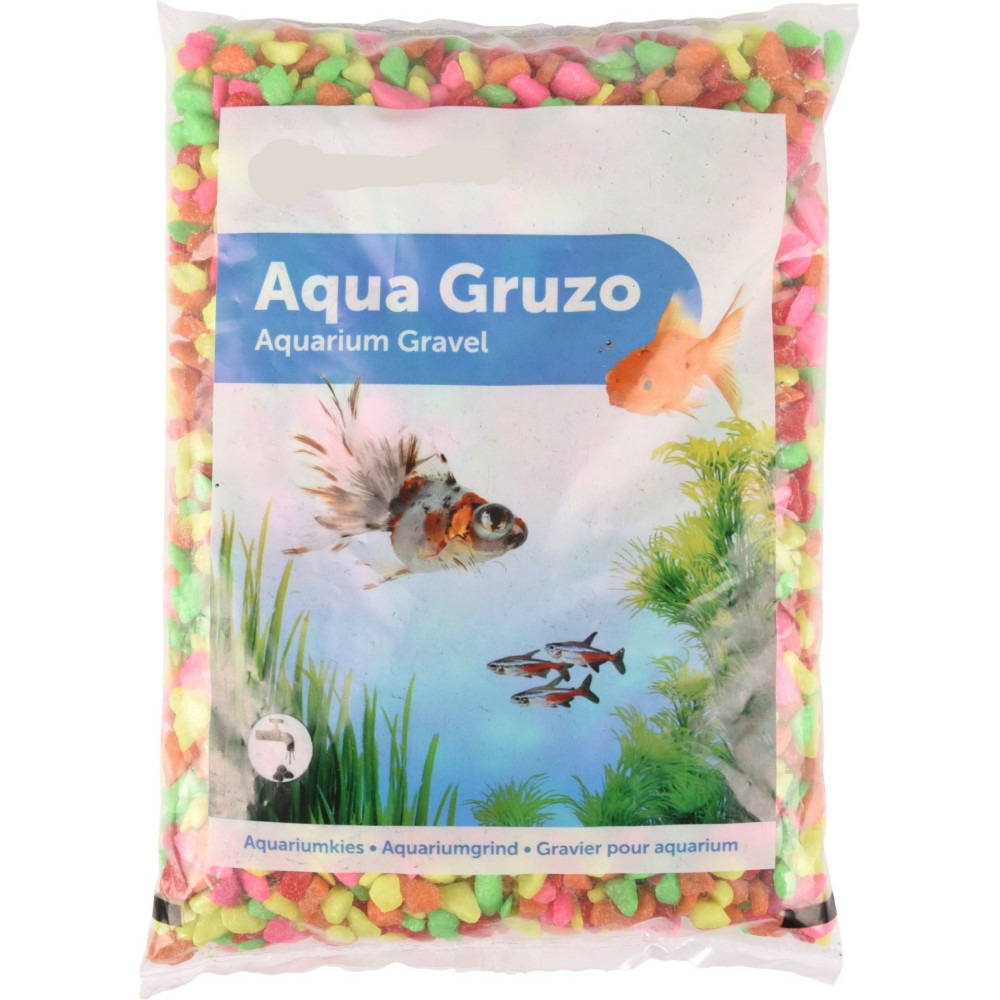 Gravier neon rainbow mix 1kg pour aquarium.