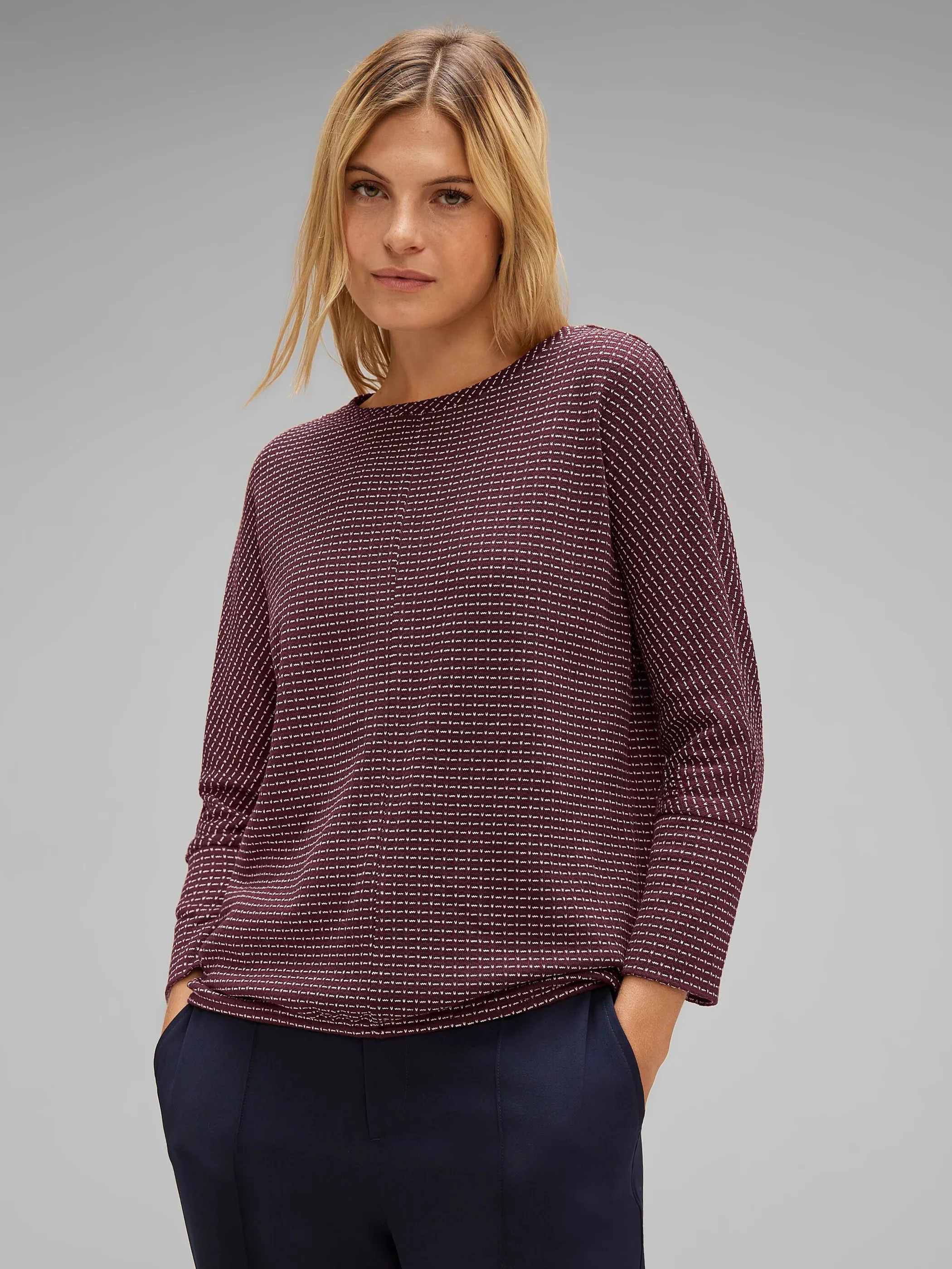 DamenStickpullover zweifarbig