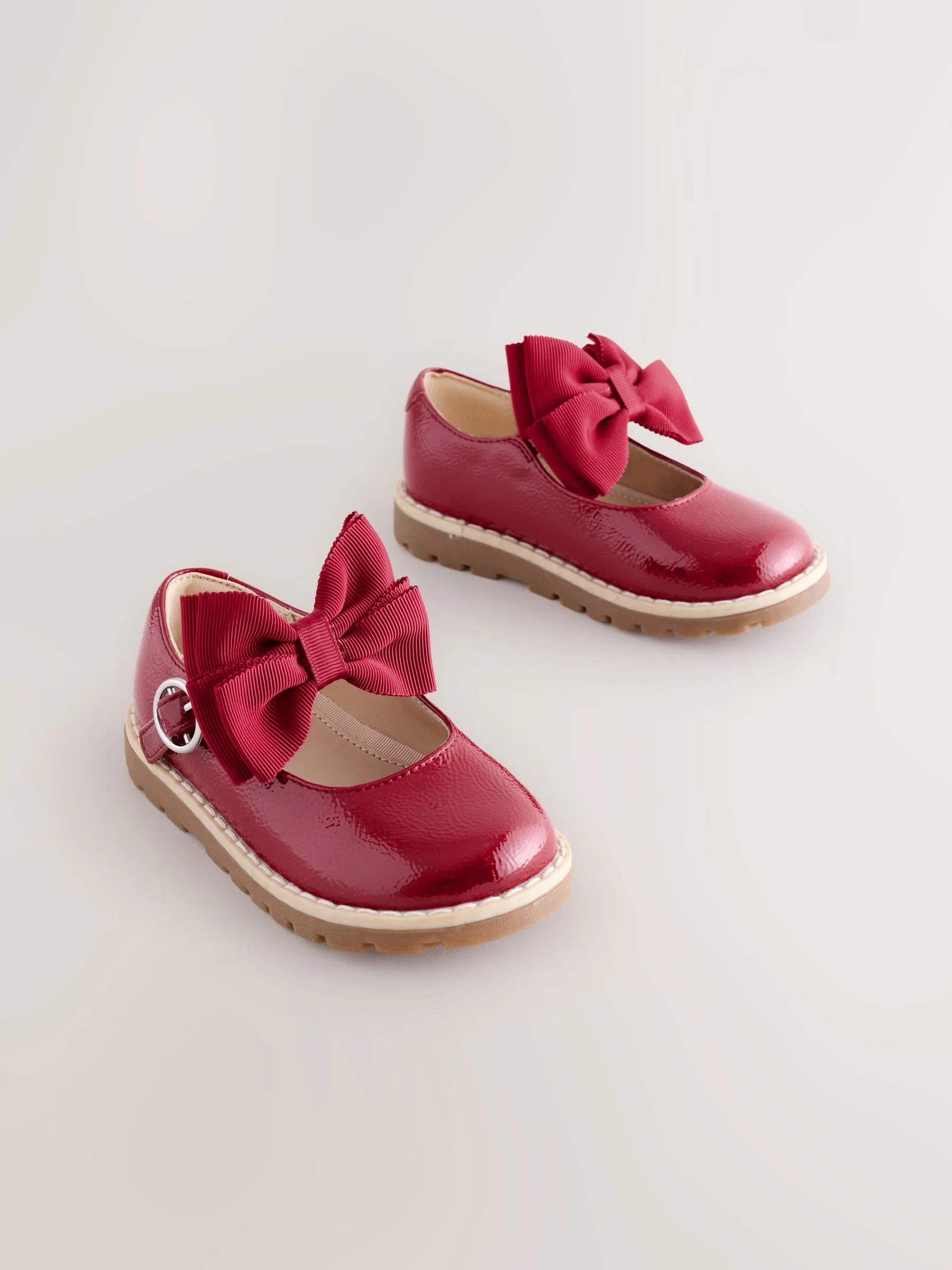 Rood - Chunky Bow Mary Jane Shoes