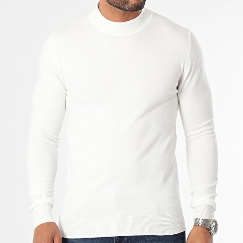 Pull Col Cheminée Blanc