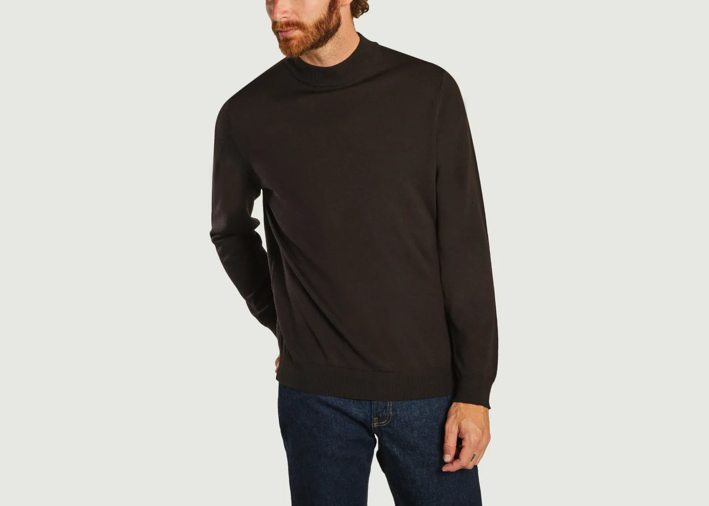 Pull col cheminée en laine mérinos Martin NN07