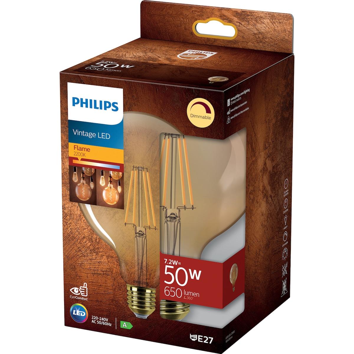 Philips LED-lyspære 7,2W E27