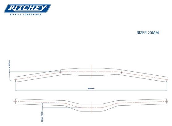 Cintre Ritchey Rizer Trail 780 mm Noir Mat