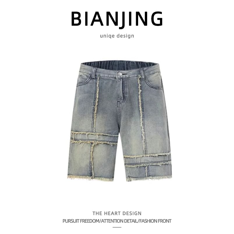 Zentrus - Mid Rise Washed Denim Shorts