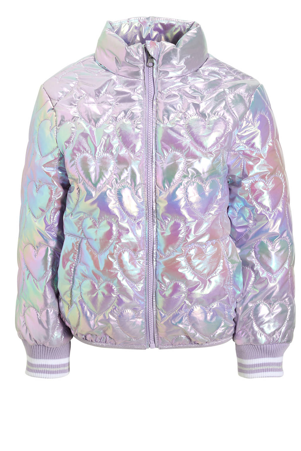 Orange Stars bomberjack Rachel metallic iriserend met verborgen capuchon